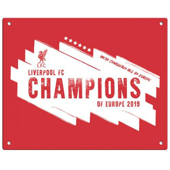 Liverpool FC Champions Of Europe Metal Sign