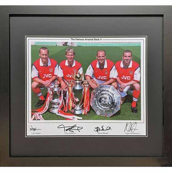 Arsenal FC Famous Back 4 Signed Framed Print