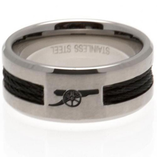 Arsenal FC Black Inlay Ring Small