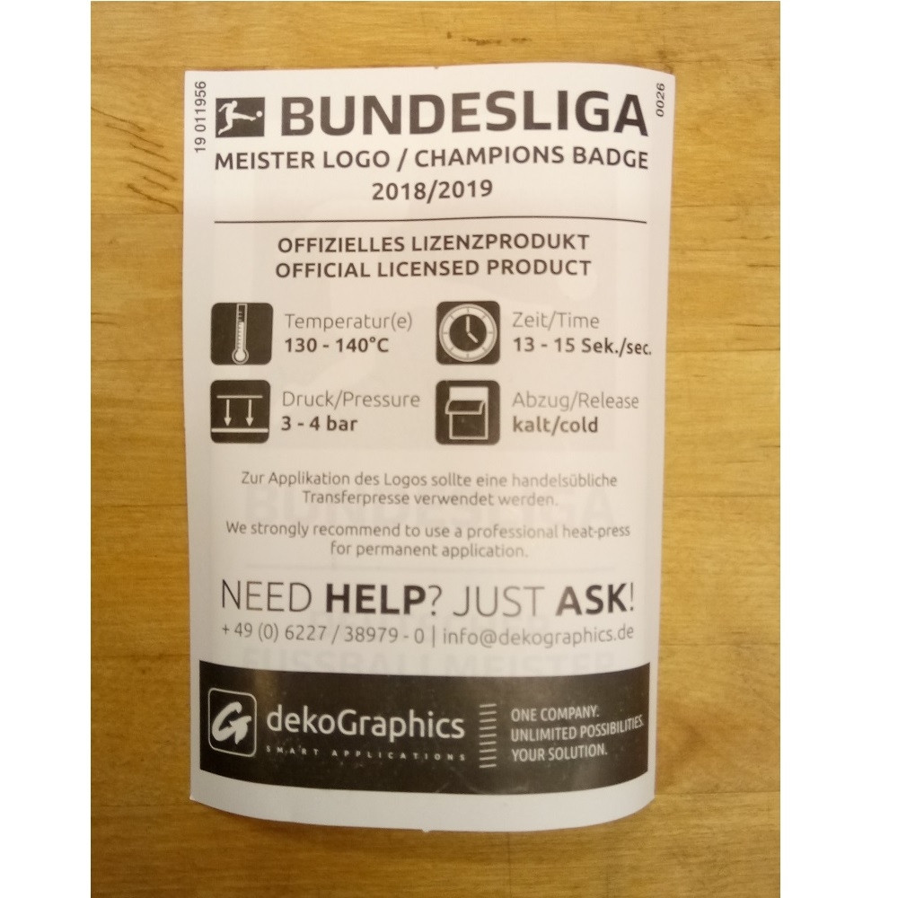 Bundesliga Meister 2018/19 sleeve badge