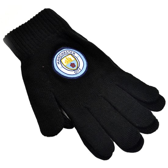 Manchester City Football Club Knitted Gloves Mens Fairisle Player Birthday GIFT