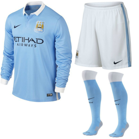 Manchester City Home Kit L/S 2015/16 - Adult