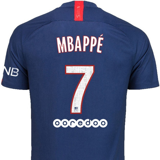 Paris SG Home Jersey 19/20 - PSG - Mbappe 7