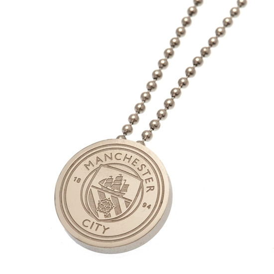 Manchester City FC Stainless Steel Pendant & Chain - Front View