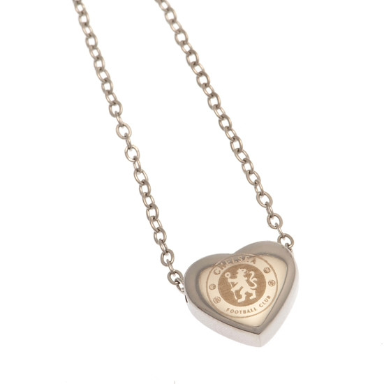 Chelsea FC Stainless Steel Heart Necklace - Front View
