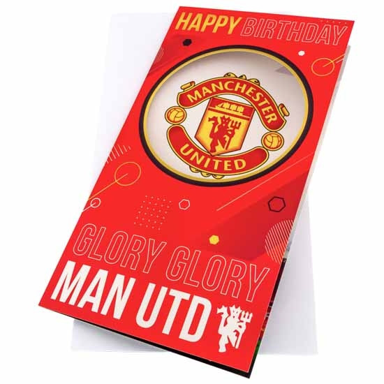 Manchester United FC Glory Glory Birthday Card - Front View