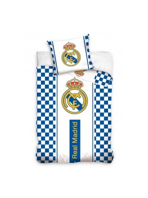 Real Madrid duvet set - white-blue squares