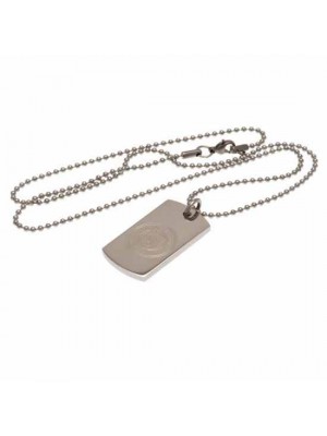 Manchester City FC Engraved Crest Dog Tag & Chain