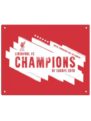 Liverpool FC Champions Of Europe Metal Sign