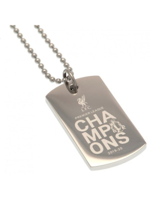 Liverpool FC Premier League Champions Engraved Dog Tag Close-up