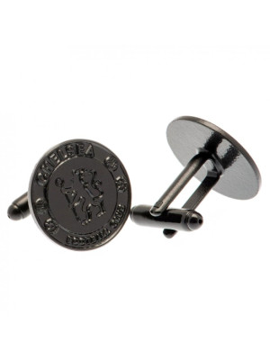 Chelsea FC Black IP Cufflinks - Front View