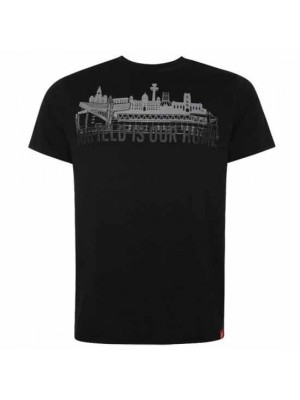 Liverpool FC Anfield Skyline T Shirt Mens Black XL