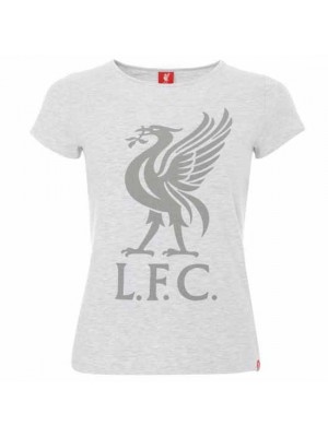Liverpool FC Liverbird T Shirt Ladies Ice Marl 8
