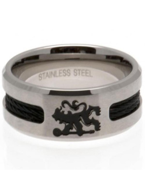 Chelsea FC Black Inlay Ring Medium