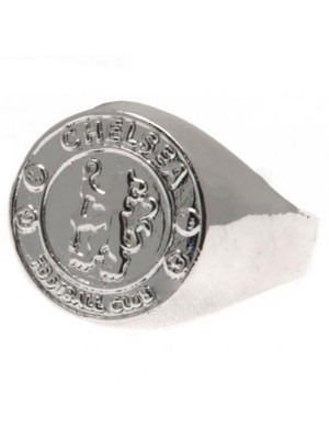 Chelsea FC Silver Plated Crest Ring Medium