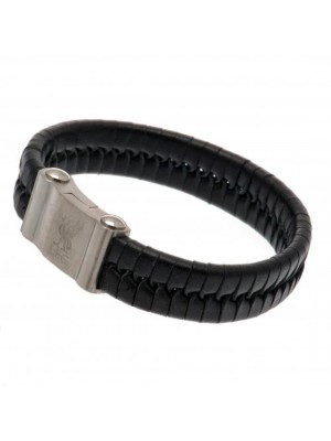 Liverpool FC Single Plait Leather Bracelet
