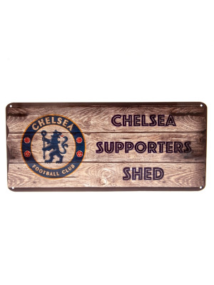 Sign Featuring Classic Chelsea FC Colors and Typography