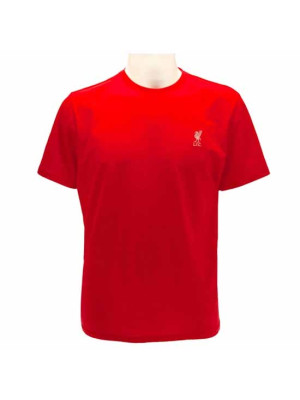 Liverpool FC Embroidered T Shirt Mens Red Small