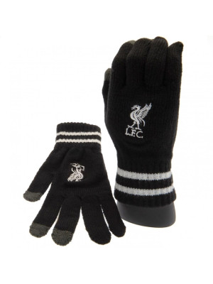 Liverpool FC Touchscreen Knitted Gloves Youths BK - Front View