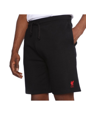 Liverpool FC Sweat Shorts - Front View, Men's Black