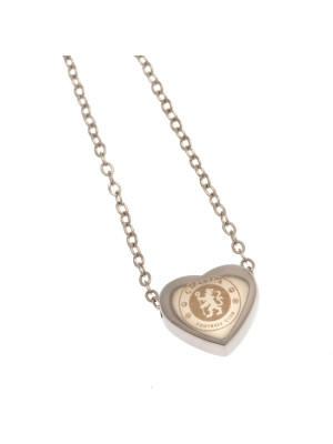 Chelsea FC Stainless Steel Heart Necklace - Front View