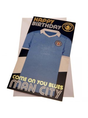 Manchester City FC Birthday Card Retro image