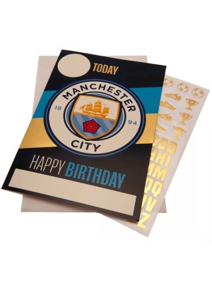 Manchester City FC Birthday Card With Stickers