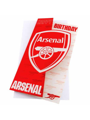 Arsenal FC crest on blue background birthday card