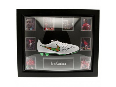 Manchester United FC Cantona Signed Boot (Framed)