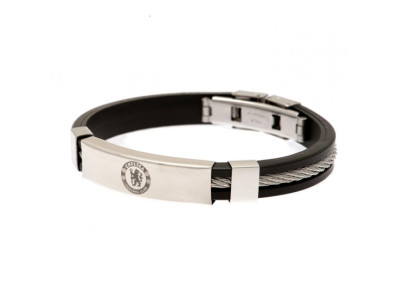 Chelsea FC Silver Inlay Silicone Bracelet