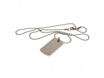 West Ham United FC Engraved Dog Tag & Chain