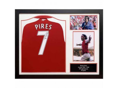 Arsenal FC Pires Signed Shirt Framed