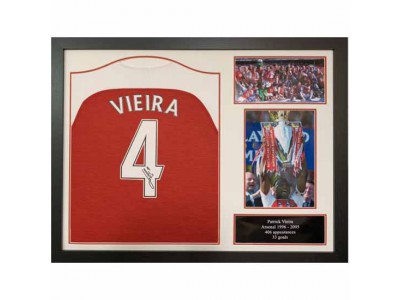 Arsenal FC Vieira Signed Shirt Framed