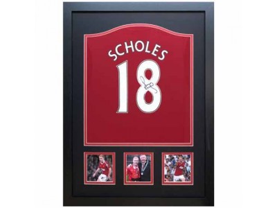 Manchester United FC Scholes Signed Shirt Framed
