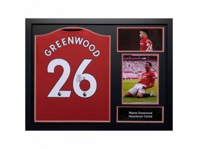Manchester United FC Greenwood Signed Shirt (Framed)