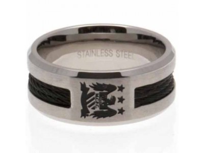 Manchester City FC Black Inlay Ring Large EC