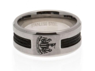 Newcastle United FC Black Inlay Ring Medium
