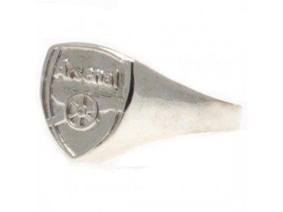 Arsenal FC Silver Plated Crest Ring Medium