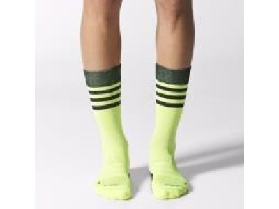 Adidas crew light weight socks - lime green