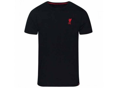 Liverpool FC Embroidered T Shirt Mens Black Large