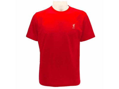 Liverpool FC Embroidered T Shirt Mens Red Small