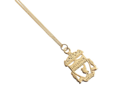 Liverpool FC 18ct Gold Plated on Silver Crest Pendant & Chain