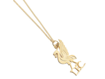 Liverpool FC 18ct Gold Plated on Silver Liverbird Pendant & Chain
