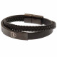 Close-up of Arsenal FC Logo on the Black IP Leather Bracelet