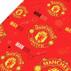 Manchester United FC Text Gift Wrap - Red and White Color Scheme