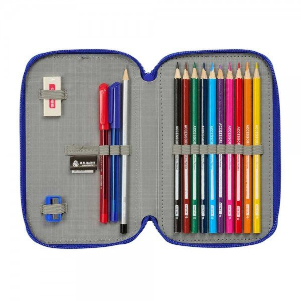 Real Madrid filled pencil case - blue, yellow