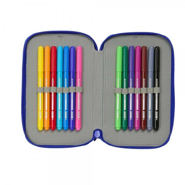 Real Madrid filled pencil case - blue, yellow