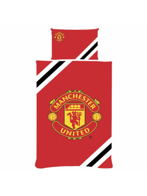 Manchester United FC Single Duvet Set - Core Stripe