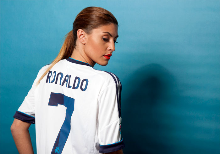 Real Madrid girl looking down name and numbers
